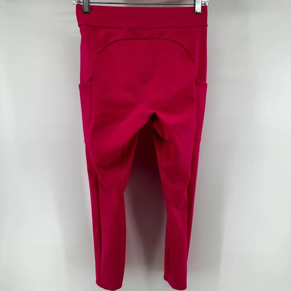 Alo Yoga 7/8 High-Waist Checkpoint Legging Drawstring Cropped Hot Pink Medium